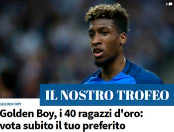 欧洲金童奖40人候选名单:阿森西奥拉什福德上